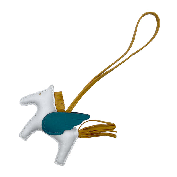 HERMES BAG CHARM RODEO PEGASUS PM BLUE BRUME SESAMI VERT BOSPHORE AGNEAU MILO Z 90274867 - PURPOSE