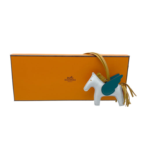 HERMES BAG CHARM RODEO PEGASUS PM BLUE BRUME SESAMI VERT BOSPHORE AGNEAU MILO Z 90274867
