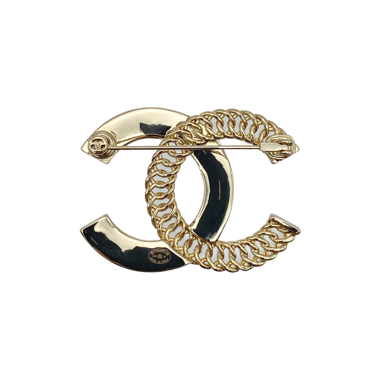 CHANEL COCOMARK BROOCH LOGO RHINESTONE CHAIN ACCESSORY I24P 90274872