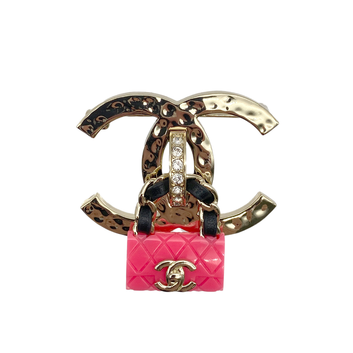 CHANEL COCOMARK BROOCH BAG MOTIF RHINESTONE PINK ACCESSORY B23C 90274874