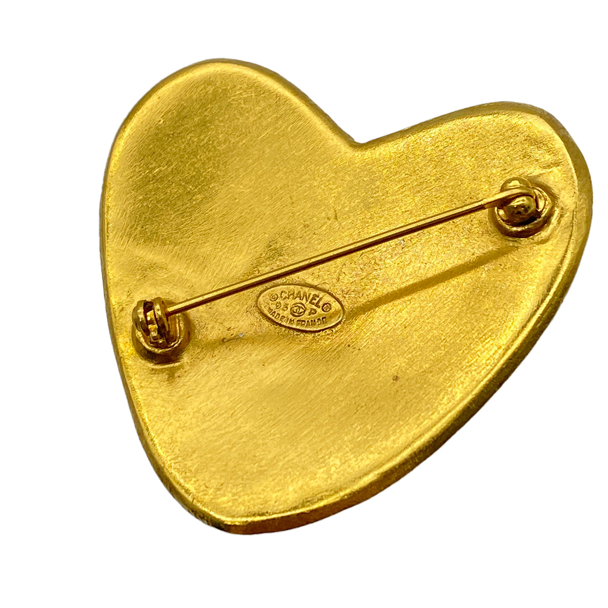 CHANEL VINTAGE COCOMARK BROOCH HEART GOLD ACCESSORY 95P 90274878