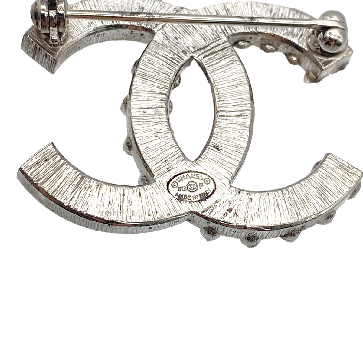 CHANEL COCOMARK BROOCH RHINESTONE SILVER ACCESSORY B18P 90274879