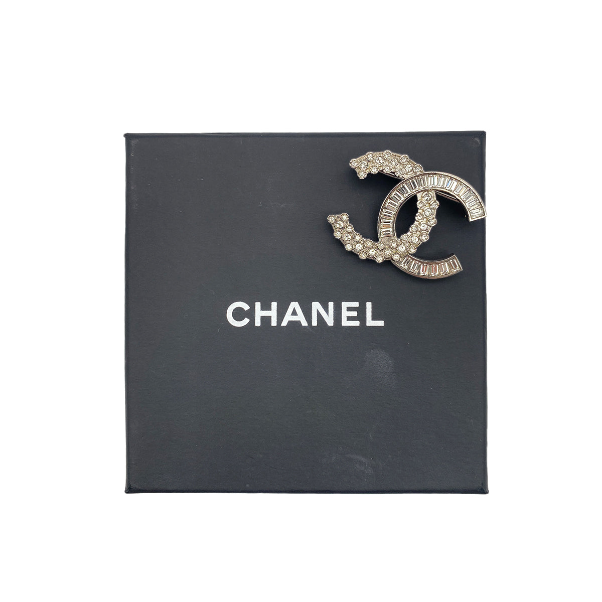 CHANEL COCOMARK BROOCH RHINESTONE SILVER ACCESSORY B18P 90274879