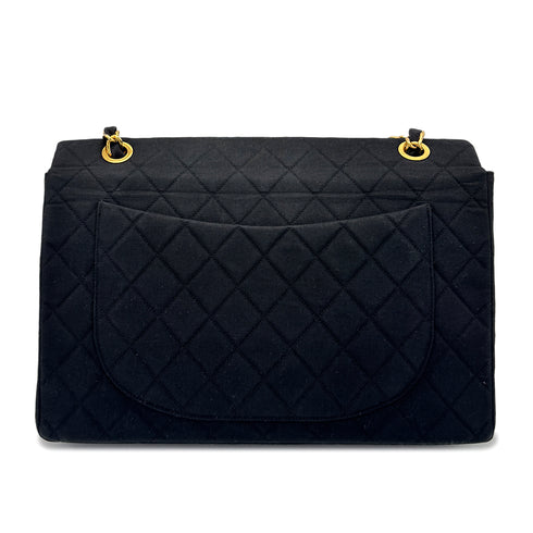 CHANEL VINTAGE MAXI MATELASSE 34 CHAIN SHOULDER BAG BLACK COTTON 90275022 - PURPOSE