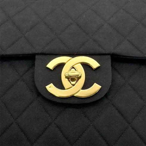 CHANEL VINTAGE MAXI MATELASSE 34 CHAIN SHOULDER BAG BLACK COTTON 90275022 - PURPOSE