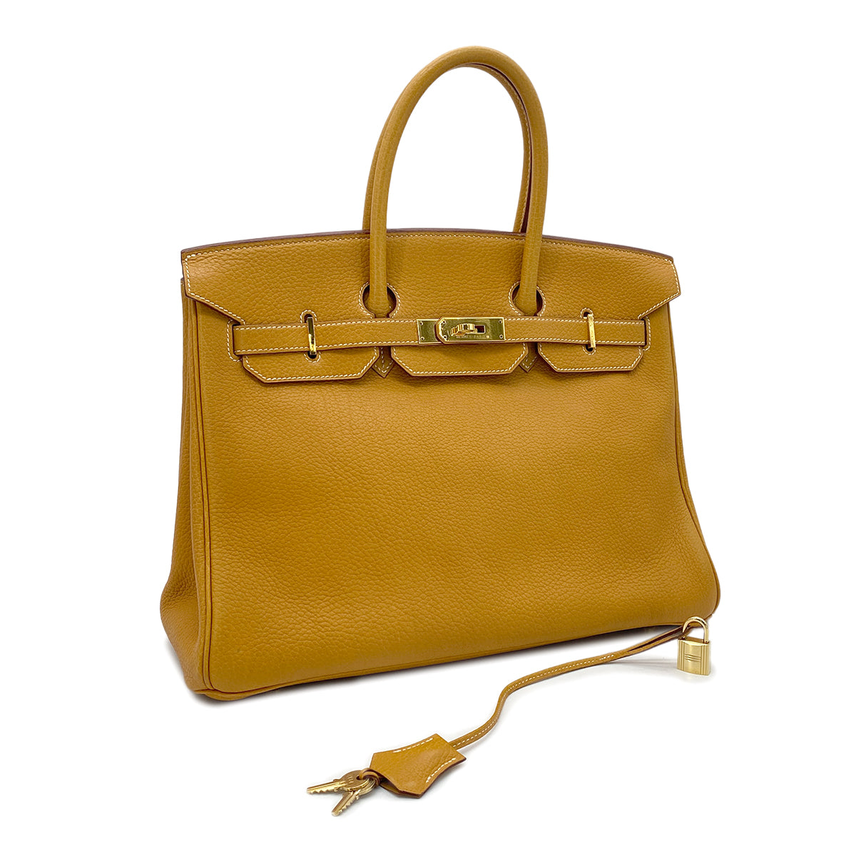HERMES BIRKIN 35 NATUREL SABLE TOGO HAND BAG □C GHW 90275028