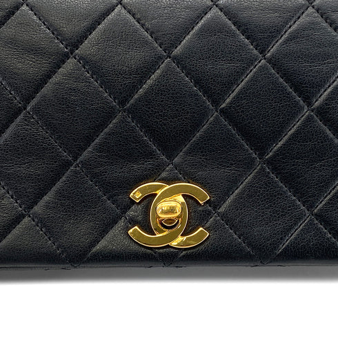 CHANEL VINTAGE FULL FLAP CHAIN SHOULDER BAG BLACK LAMB SKIN 90275036 - PURPOSE