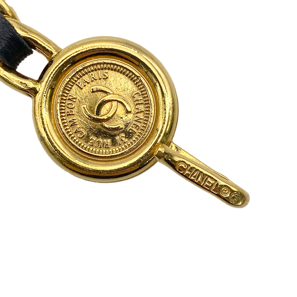 CHANEL VINTAGE CHAIN BELT COCOMARK LEATHER ACCESSORY 90275040