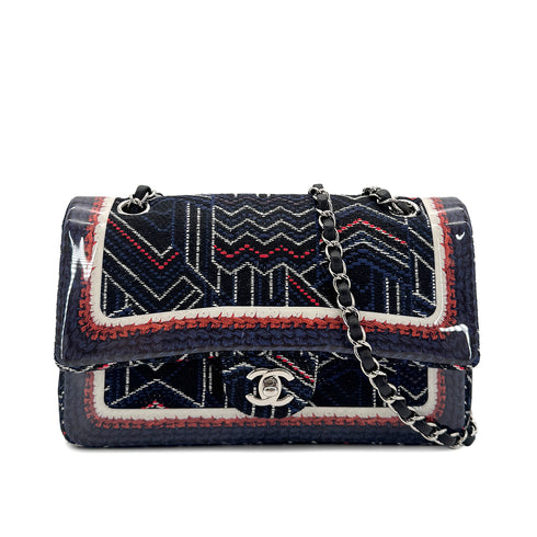 CHANEL CHAIN SHOULDER BAG BLUE CANVAS 90275041 - PURPOSE