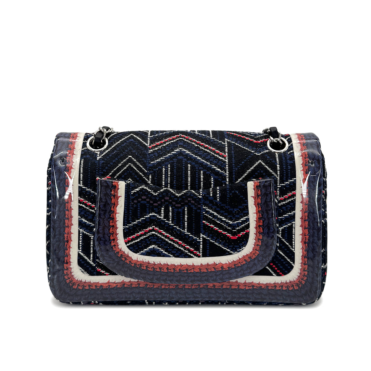 CHANEL CHAIN SHOULDER BAG BLUE CANVAS 90275041