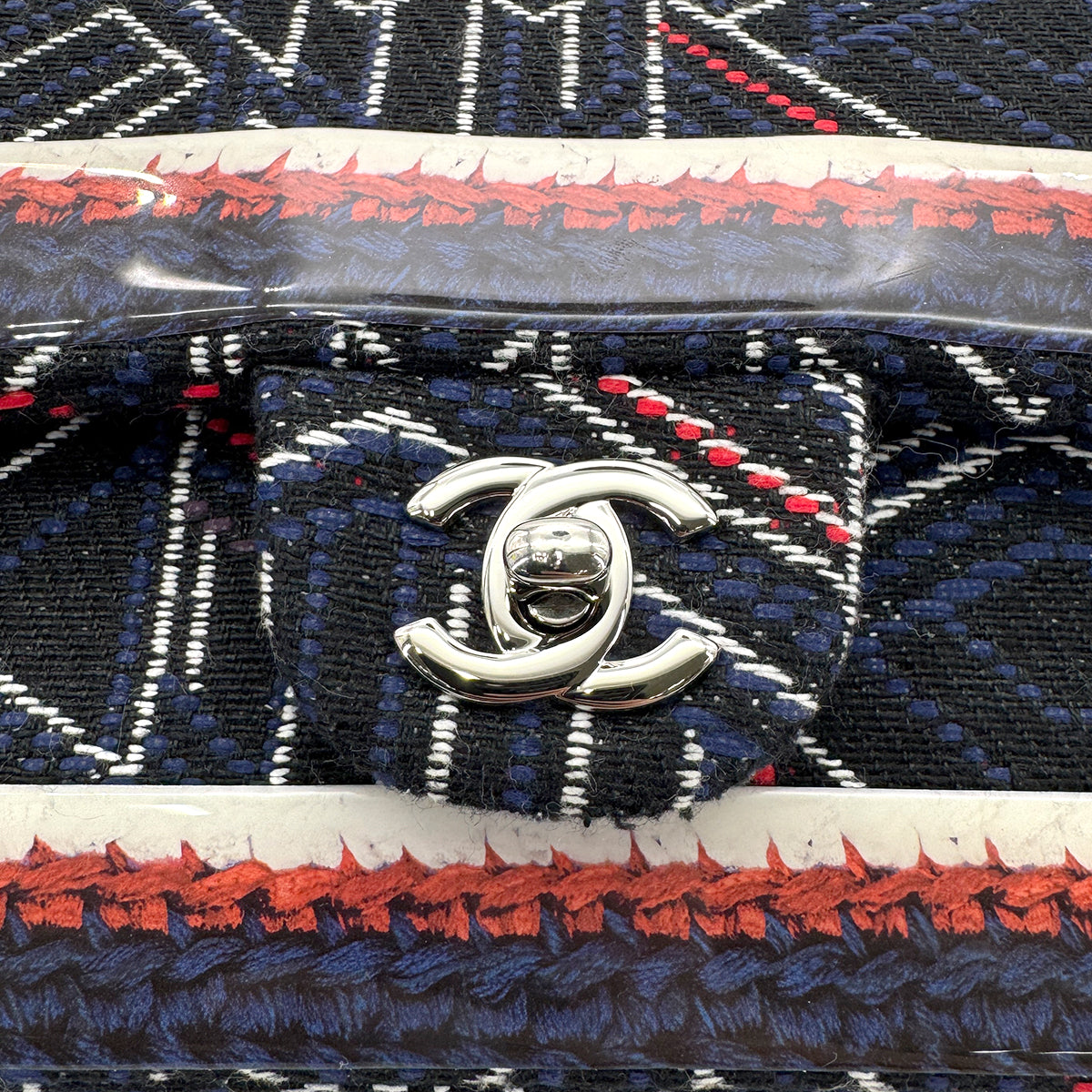 CHANEL CHAIN SHOULDER BAG BLUE CANVAS 90275041