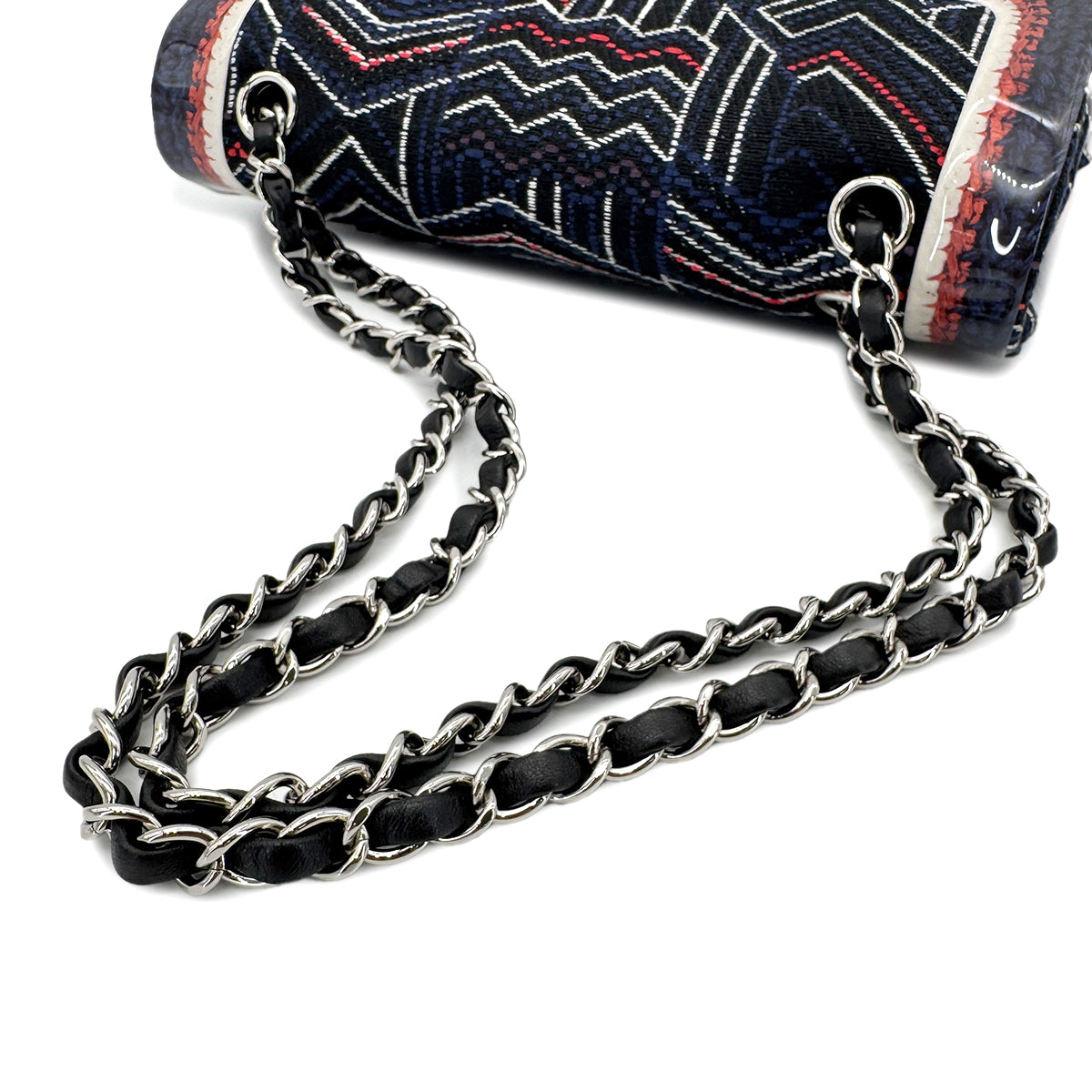 CHANEL CHAIN SHOULDER BAG BLUE CANVAS 90275041