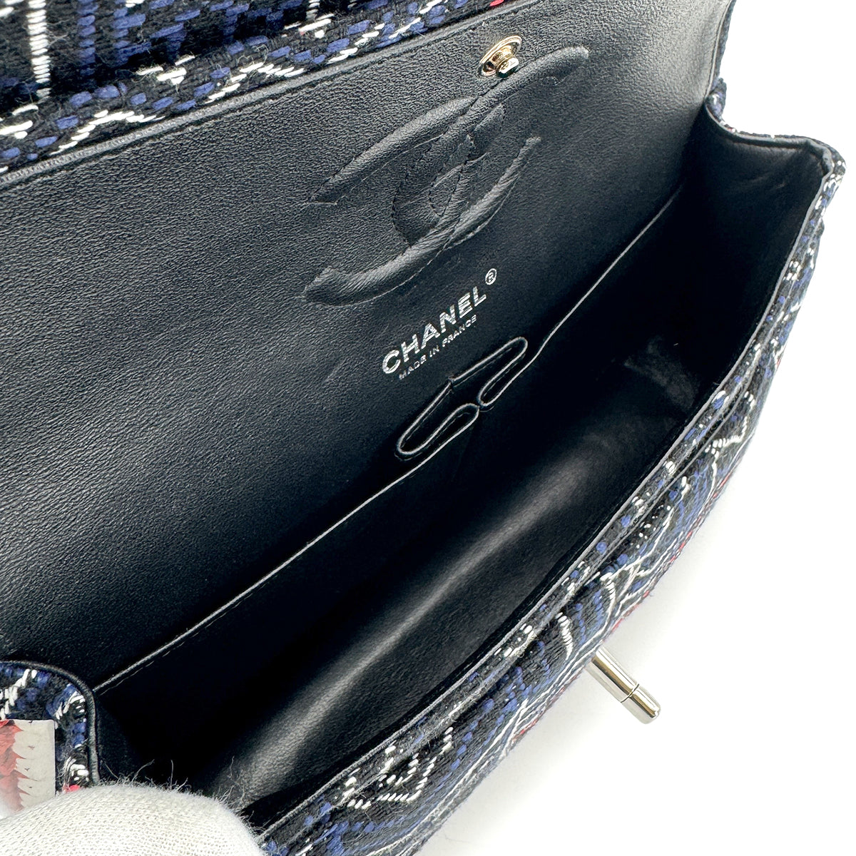 CHANEL CHAIN SHOULDER BAG BLUE CANVAS 90275041