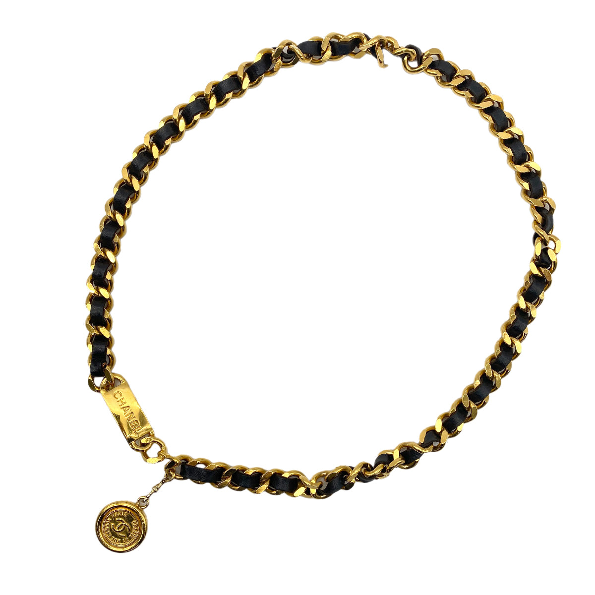 CHANEL VINTAGE CHAIN BELT COCOMARK LEATHER ACCESSORY 90275045
