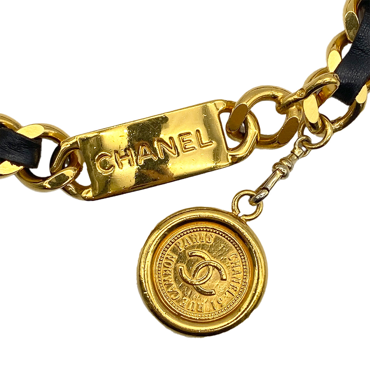 CHANEL VINTAGE CHAIN BELT COCOMARK LEATHER ACCESSORY 90275045