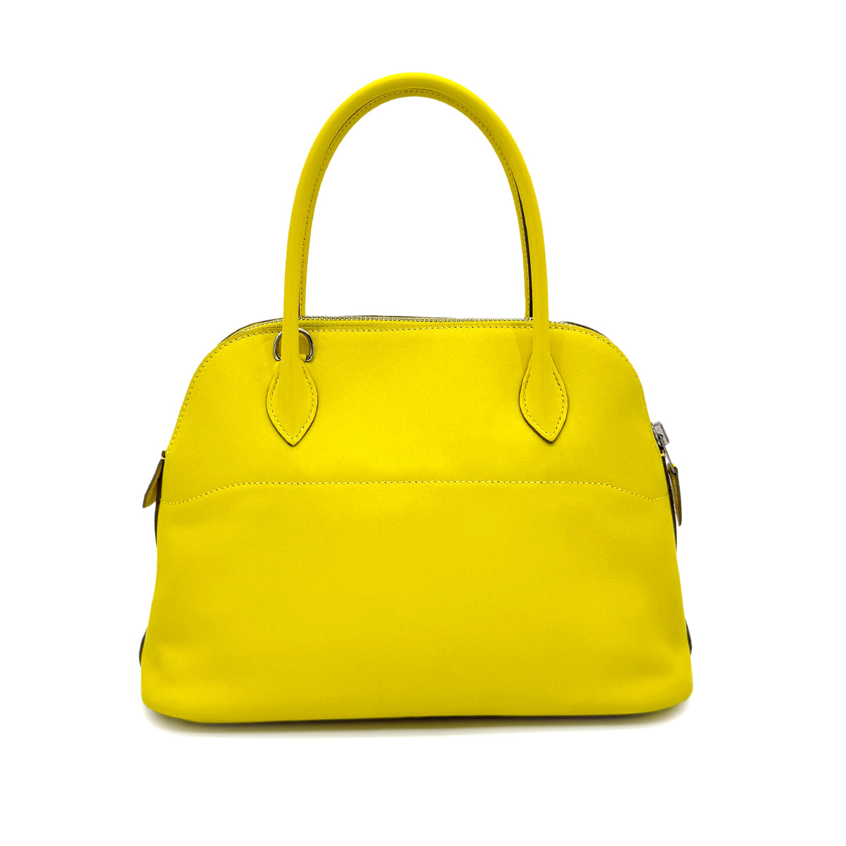 HERMES BOLIDE 27 LIME VEAU SWIFT HAND SHOULDER BAG D 90275135