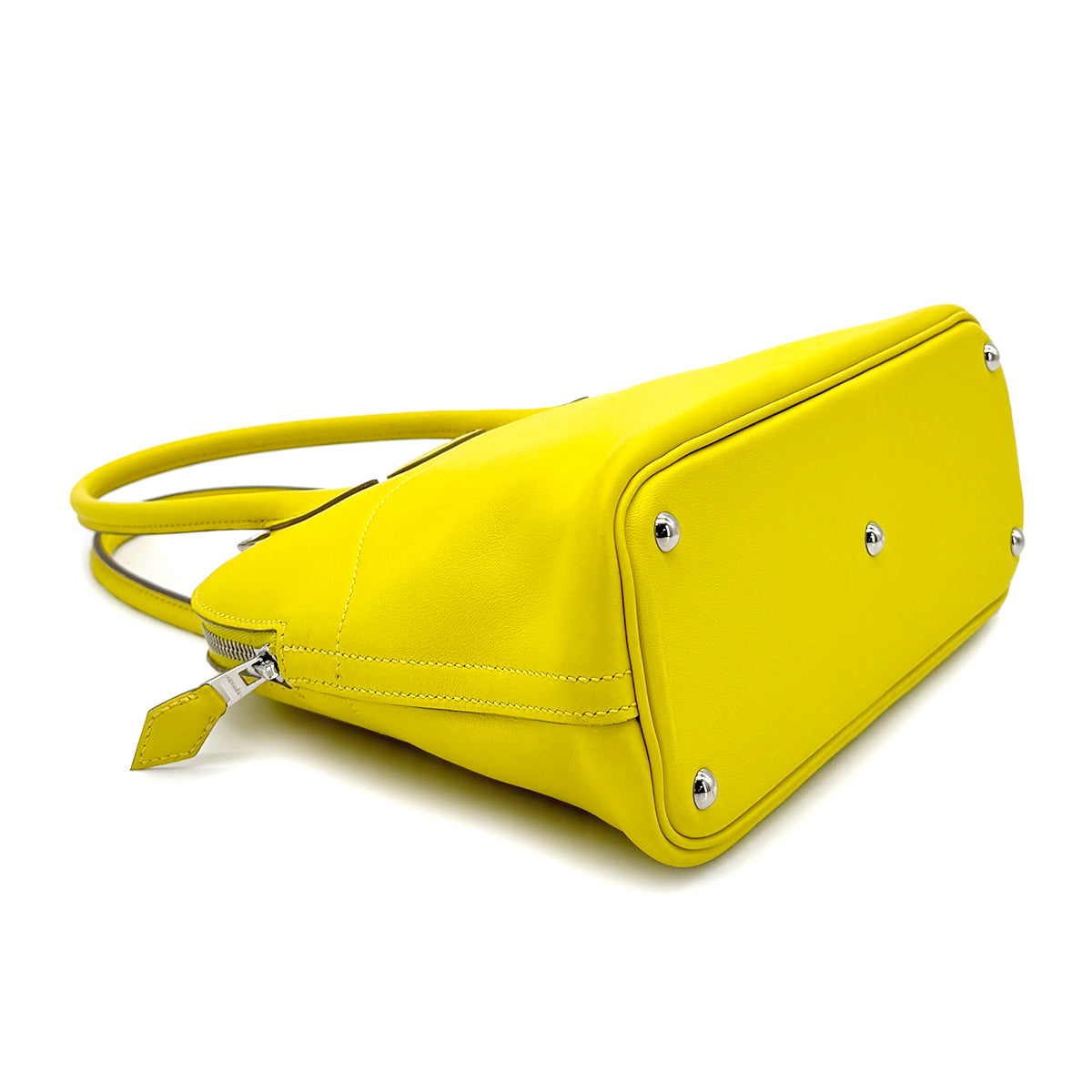 HERMES BOLIDE 27 LIME VEAU SWIFT HAND SHOULDER BAG D 90275135