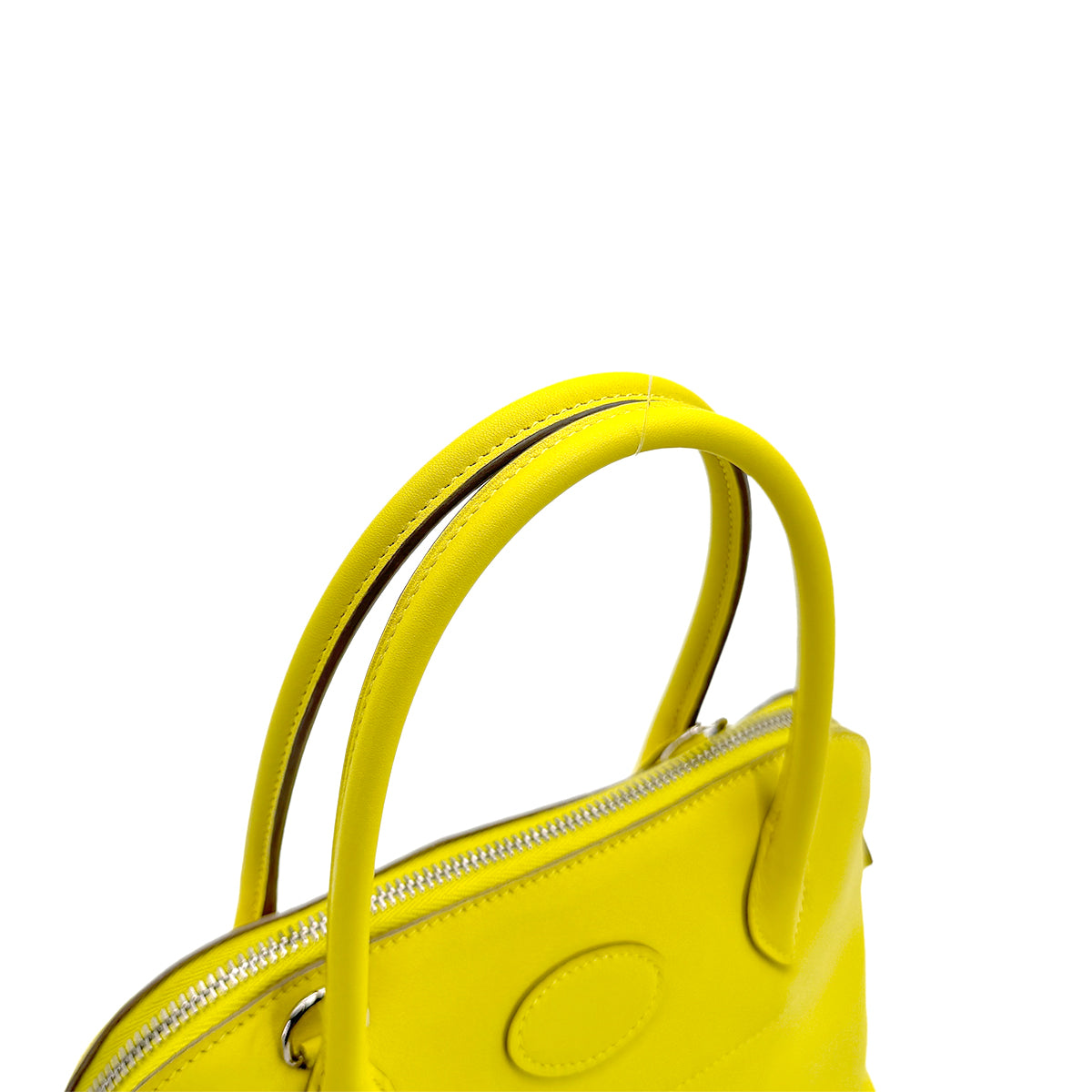 HERMES BOLIDE 27 LIME VEAU SWIFT HAND SHOULDER BAG D 90275135