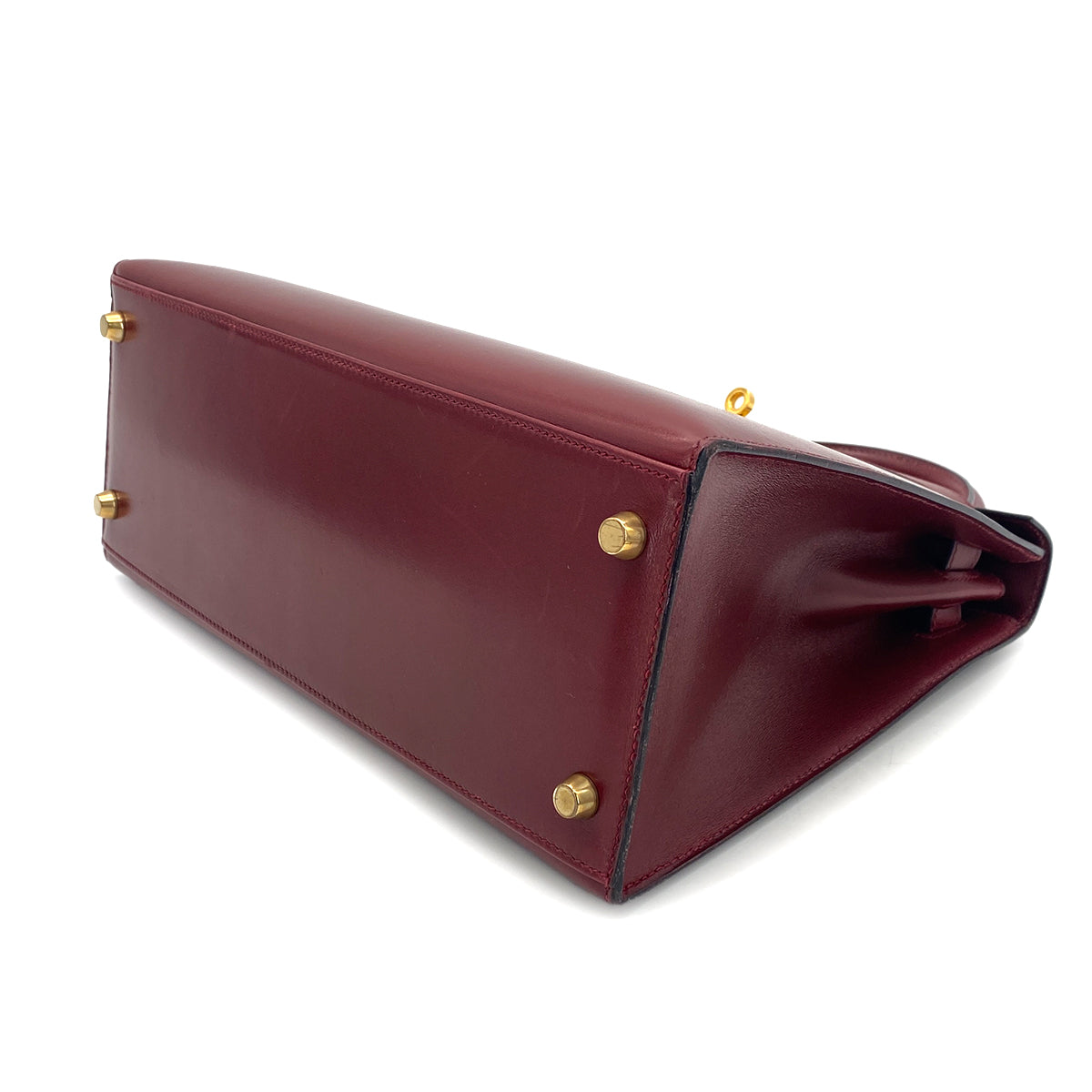 HERMES KELLY 28 SELLIER ROUGE H BOXCALF HAND SHOULDER BAG 〇W GHW 90275141