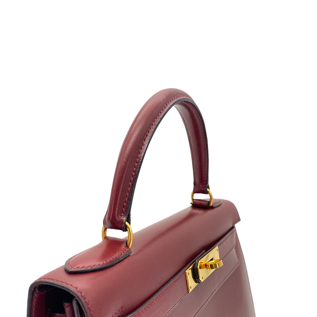 HERMES KELLY 28 SELLIER ROUGE H BOXCALF HAND SHOULDER BAG 〇W GHW 90275141