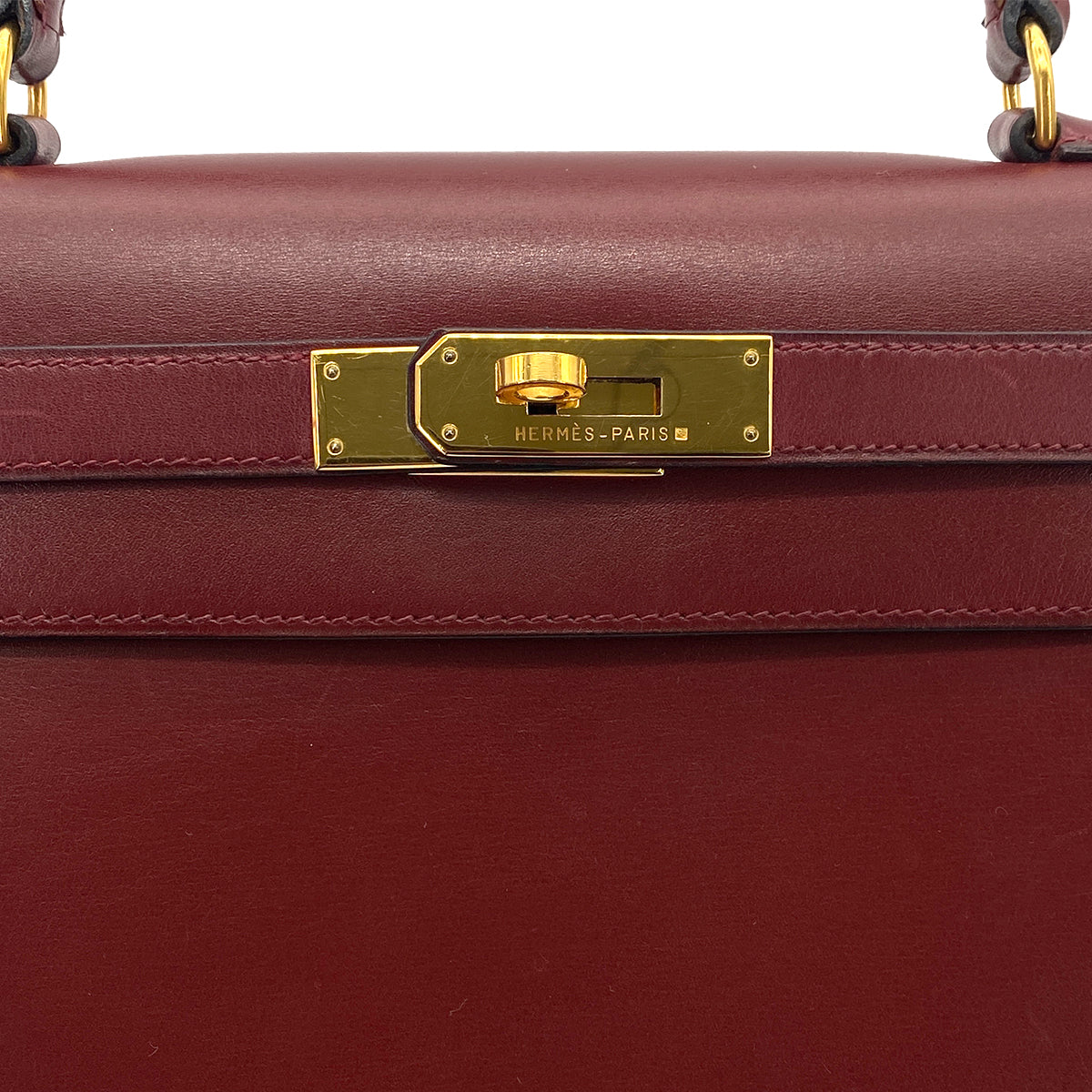 HERMES KELLY 28 SELLIER ROUGE H BOXCALF HAND SHOULDER BAG 〇W GHW 90275141