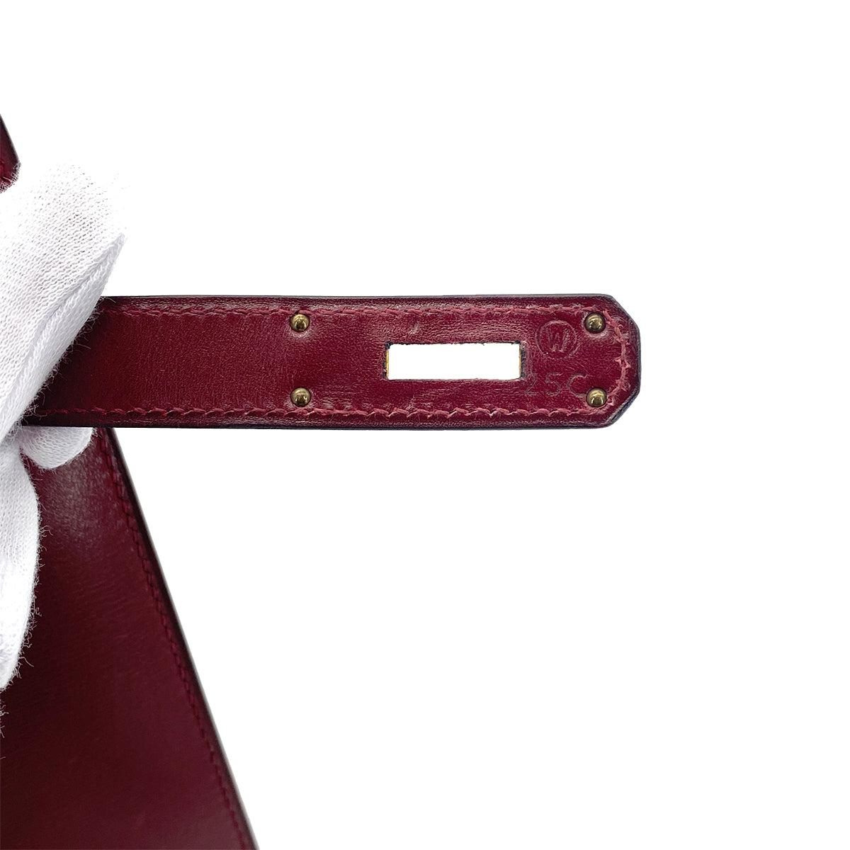 HERMES KELLY 28 SELLIER ROUGE H BOXCALF HAND SHOULDER BAG 〇W GHW 90275141