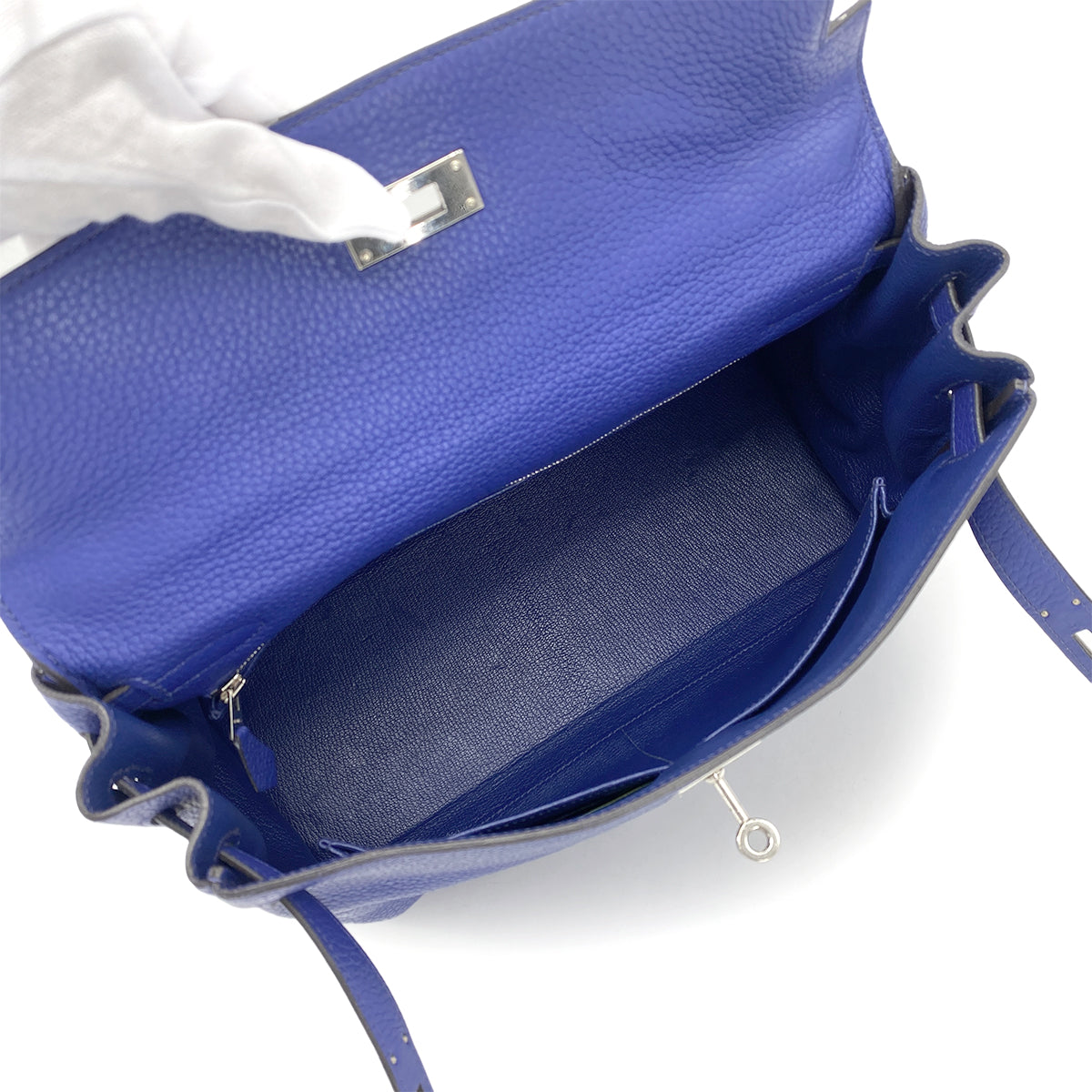 HERMES KELLY 32 RETOURNE BLUE ELECTRIC TAURILLON CLEMENCE HAND SHOULDER BAG □R 90275142
