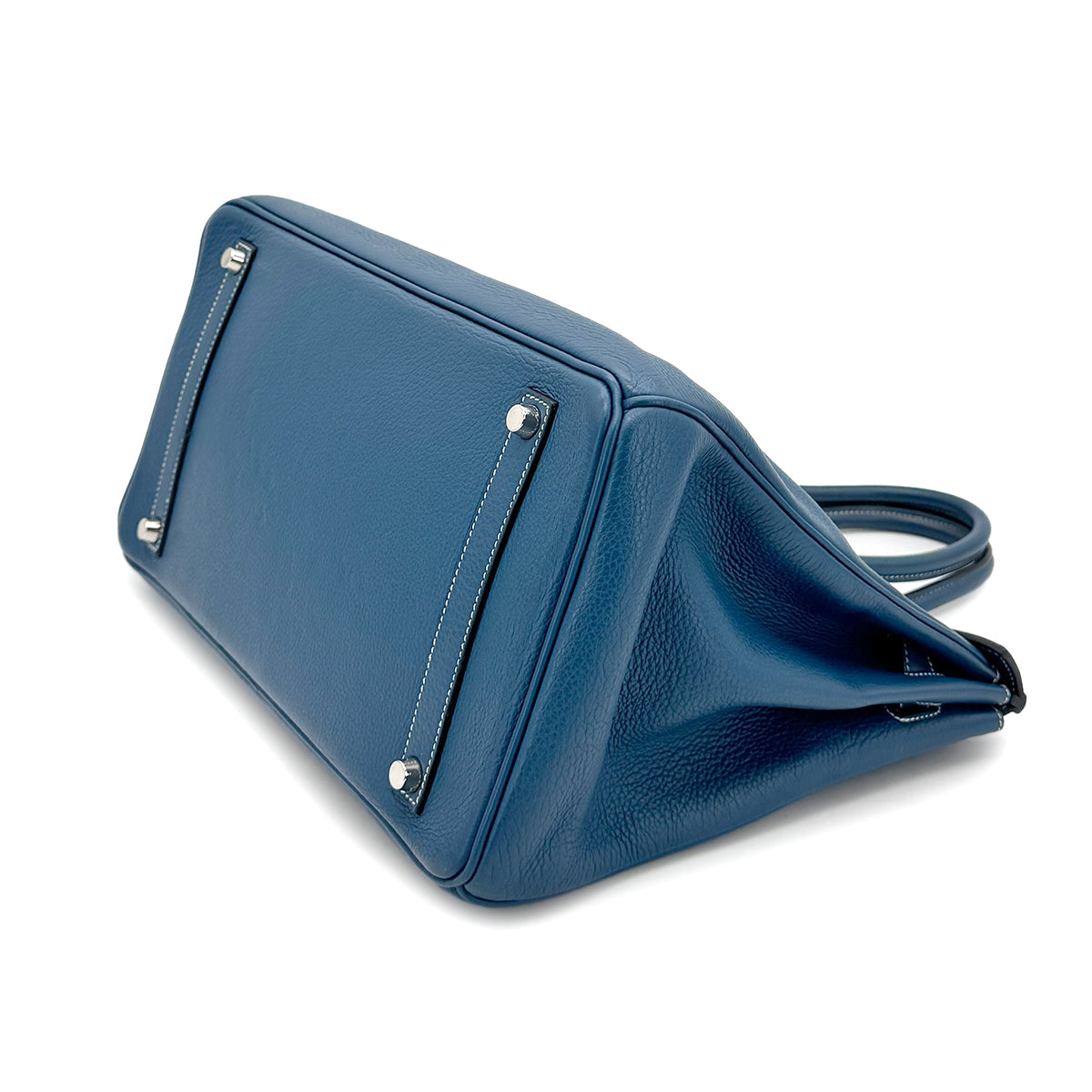 HERMES BIRKIN 35 BLUE THALASSA TOGO HAND BAG □G SHW 90275143