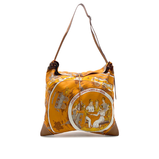 HERMES SILKY CITY MM JEU DES OMNIBUS ET DAMES BLANCHES SHOULDER BAG □L 90275146