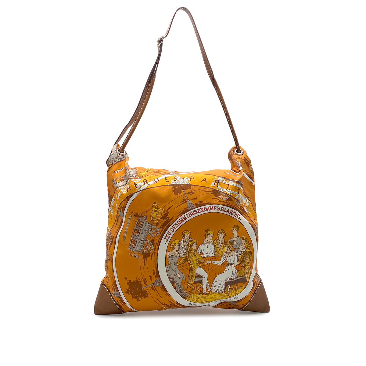 HERMES SILKY CITY MM JEU DES OMNIBUS ET DAMES BLANCHES SHOULDER BAG □L 90275146