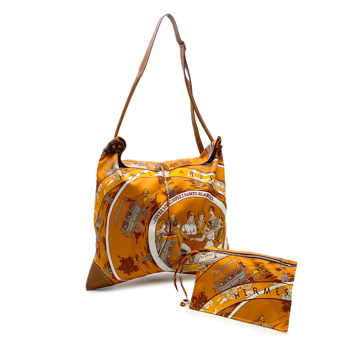 HERMES SILKY CITY MM JEU DES OMNIBUS ET DAMES BLANCHES SHOULDER BAG □L 90275146
