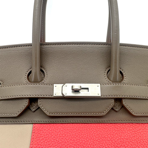HERMES BIRKIN CASAQUE 35 ROSE JAIPUR ARGILE ETOUPE TAURILLON CLEMENCE SWIFT HAND BAG □P SHW 90275152 - PURPOSE