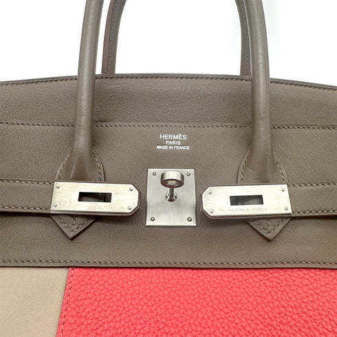 HERMES BIRKIN CASAQUE 35 ROSE JAIPUR ARGILE ETOUPE TAURILLON CLEMENCE SWIFT HAND BAG □P SHW 90275152 - PURPOSE