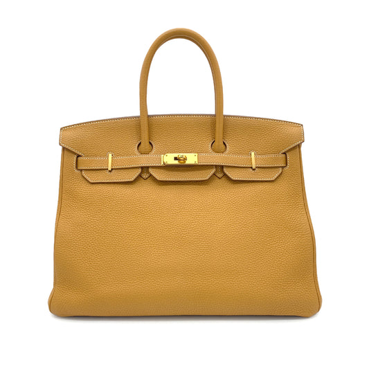 HERMES BIRKIN 35 NATUREL SABLE TAURILLON CLEMENCE HAND BAG T GHW 90275153