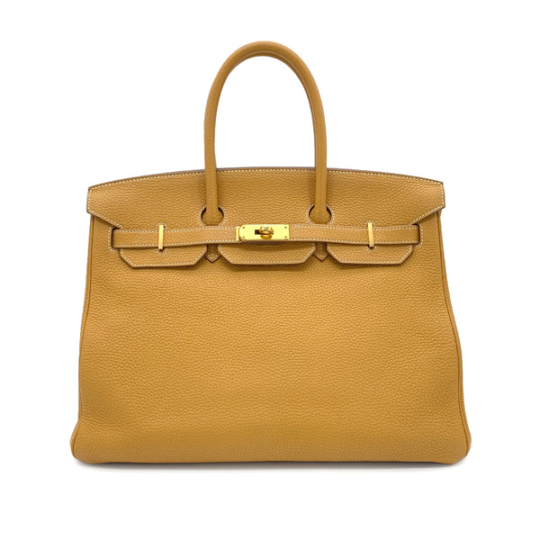 HERMES BIRKIN 35 NATUREL SABLE TAURILLON CLEMENCE HAND BAG T GHW 90275153 - PURPOSE