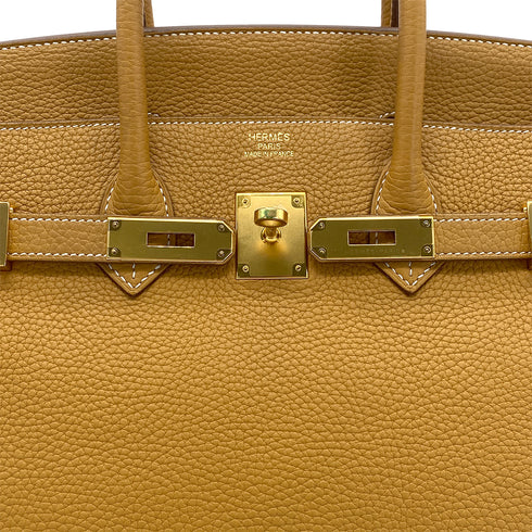 HERMES BIRKIN 35 NATUREL SABLE TAURILLON CLEMENCE HAND BAG T GHW 90275153 - PURPOSE