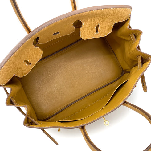 HERMES BIRKIN 35 NATUREL SABLE TAURILLON CLEMENCE HAND BAG T GHW 90275153 - PURPOSE