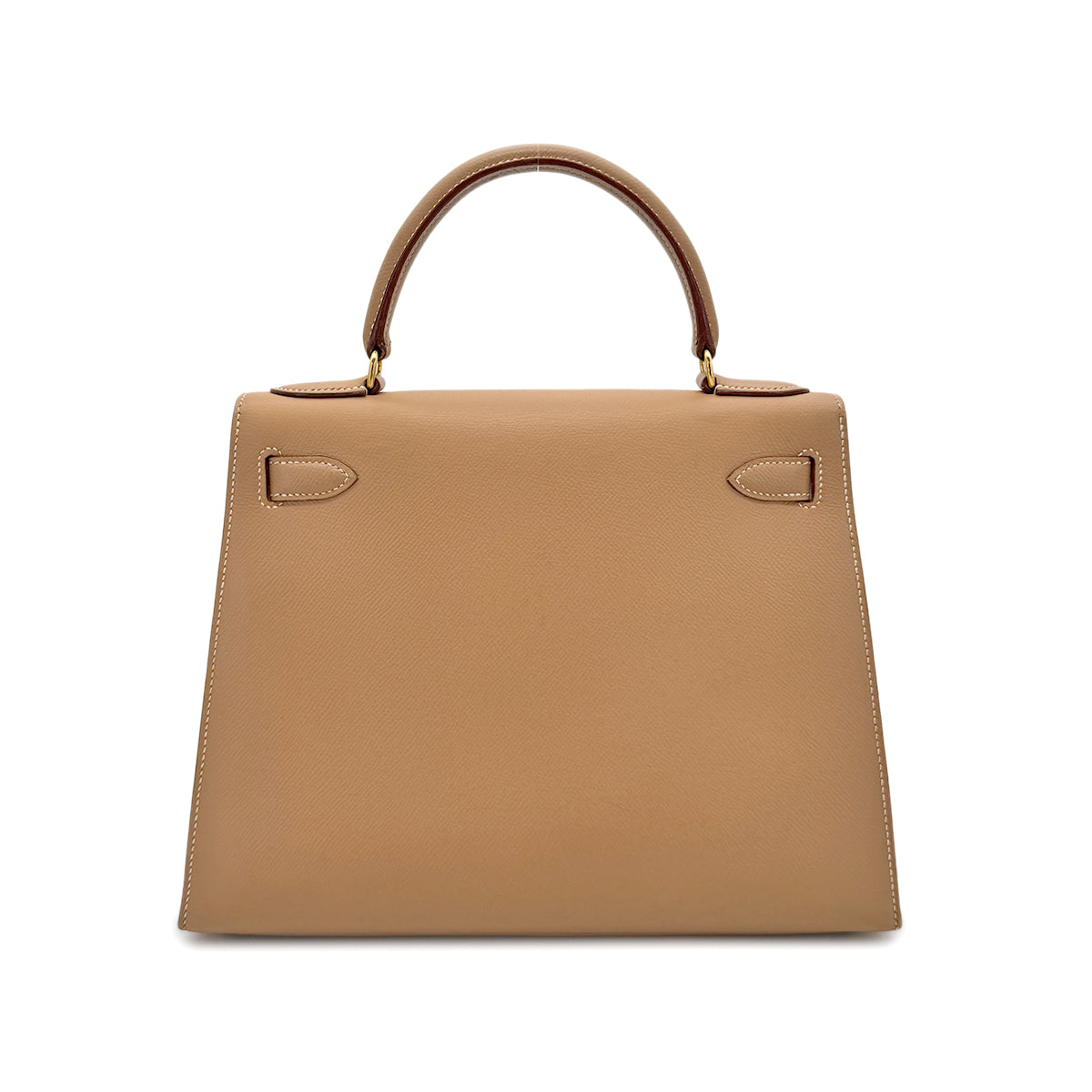 HERMES KELLY 28 SELLIER NATURAL COUCHEVEL HAND SHOULDER BAG □A GHW 90275158