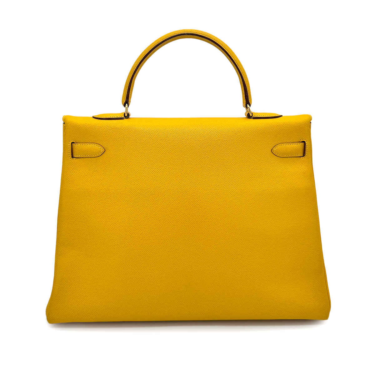 HERMES KELLY 35 JAUNE COUCHEVEL HAND SHOULDER BAG 〇W 90275161
