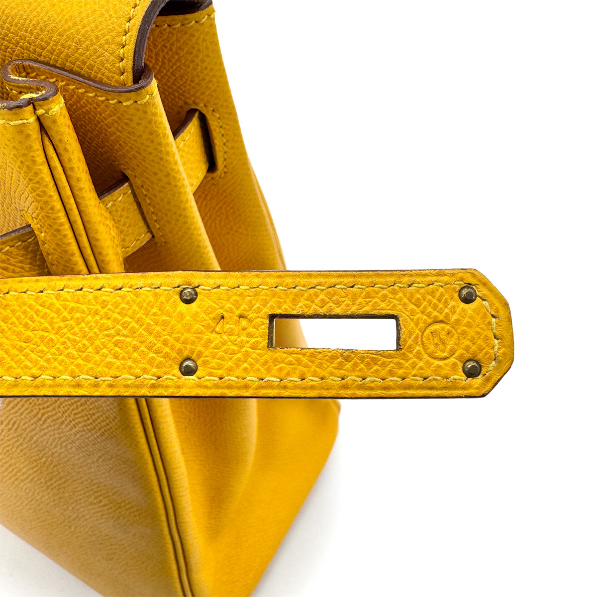 HERMES KELLY 35 JAUNE COUCHEVEL HAND SHOULDER BAG 〇W 90275161