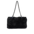 CHANEL VINTAGE CHAIN SHOULDER BAG BLACK LEATHER FUR 90275598 - PURPOSE