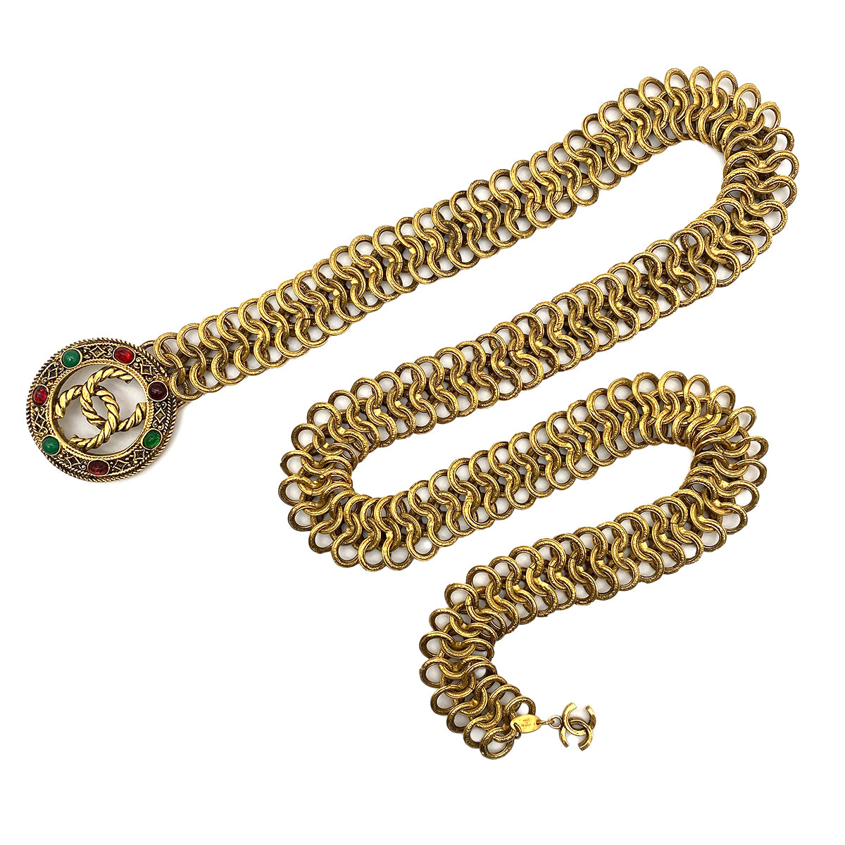 CHANEL VINTAGE COCOMARK COLOR STONE CHAIN BELT ACCESSORY 90275603
