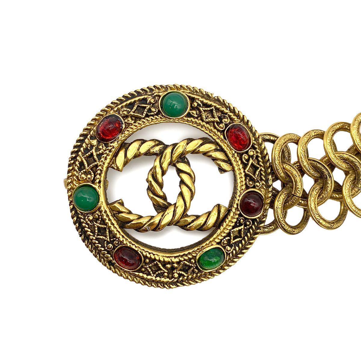 CHANEL VINTAGE COCOMARK COLOR STONE CHAIN BELT ACCESSORY 90275603