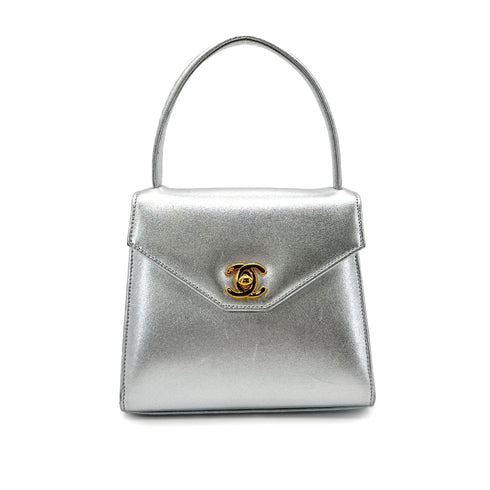 CHANEL VINTAGE HAND BAG SILVER LAMB SKIN 90275605 - PURPOSE