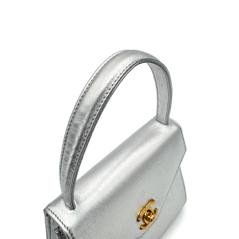 CHANEL VINTAGE HAND BAG SILVER LAMB SKIN 90275605 - PURPOSE