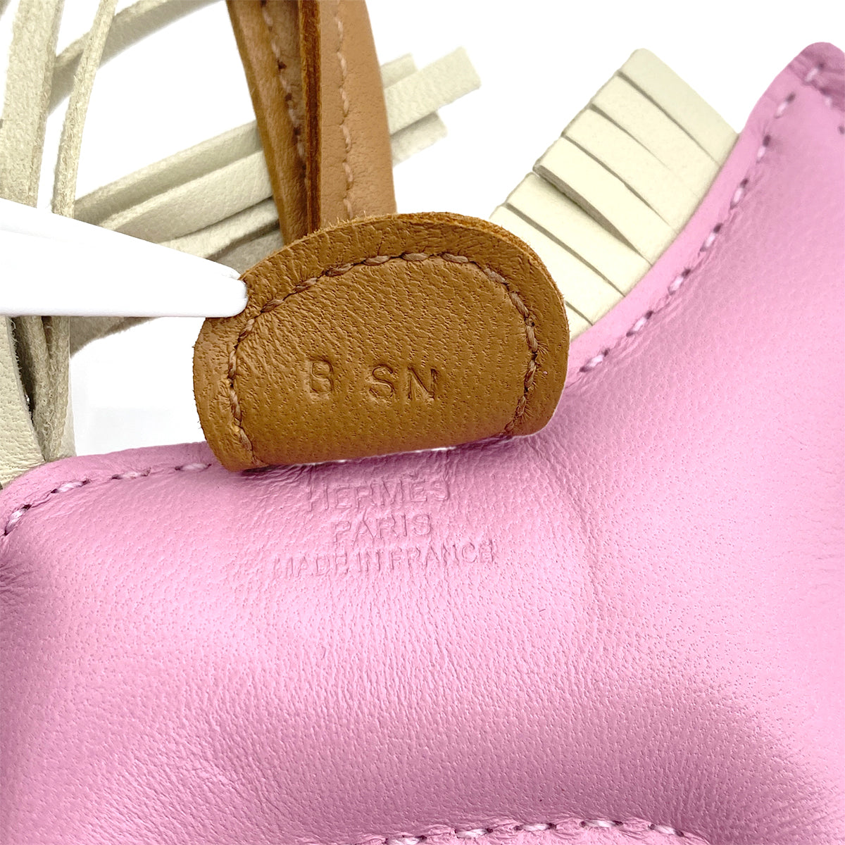 HERMES BAG CHARM RODEO PM MAUVE SYLVESTRE CRAIE CHAI AGNEAU MILO B 90275606