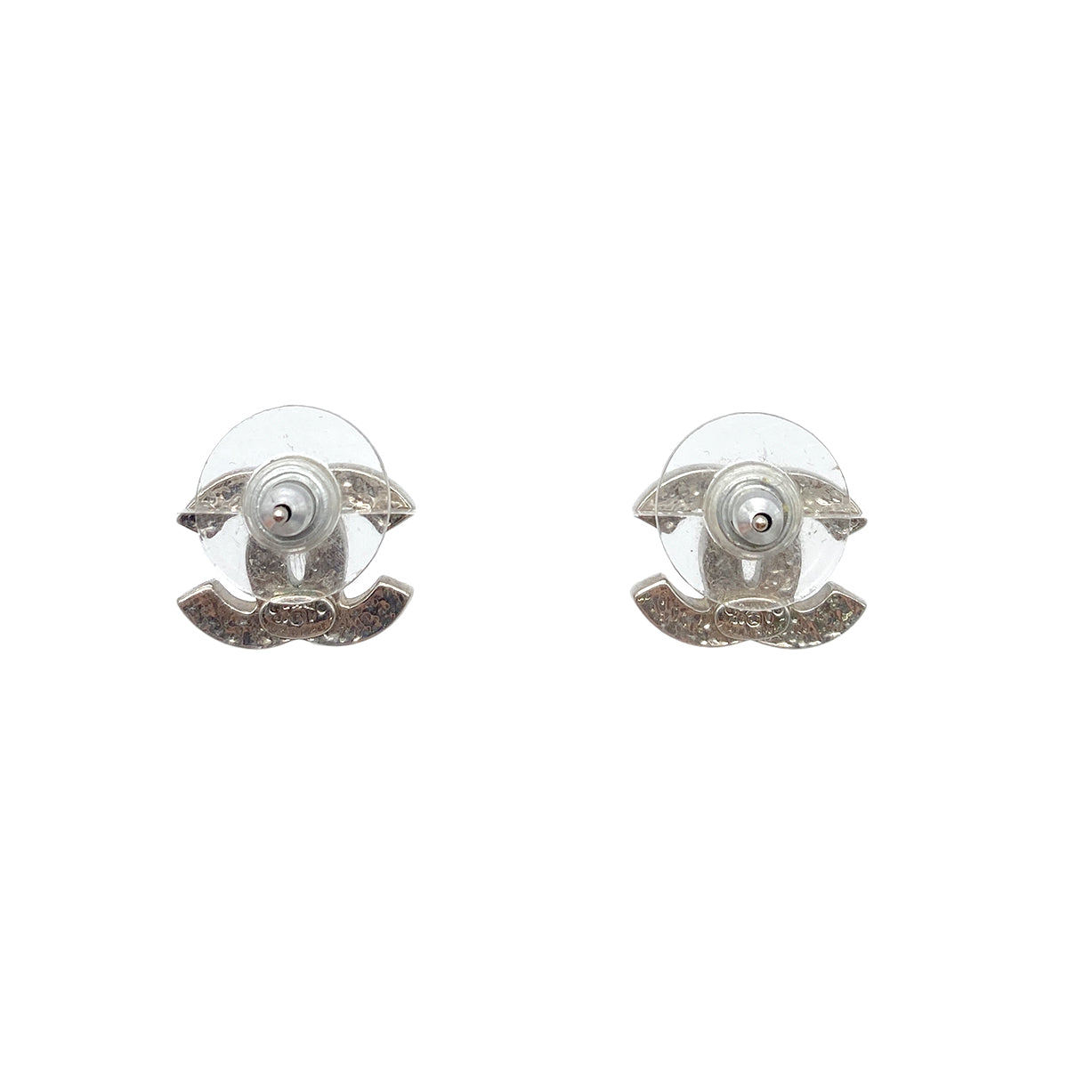 CHANEL EARRINGS RHINESTONE SILVER ACCESSORY 09V 90275619