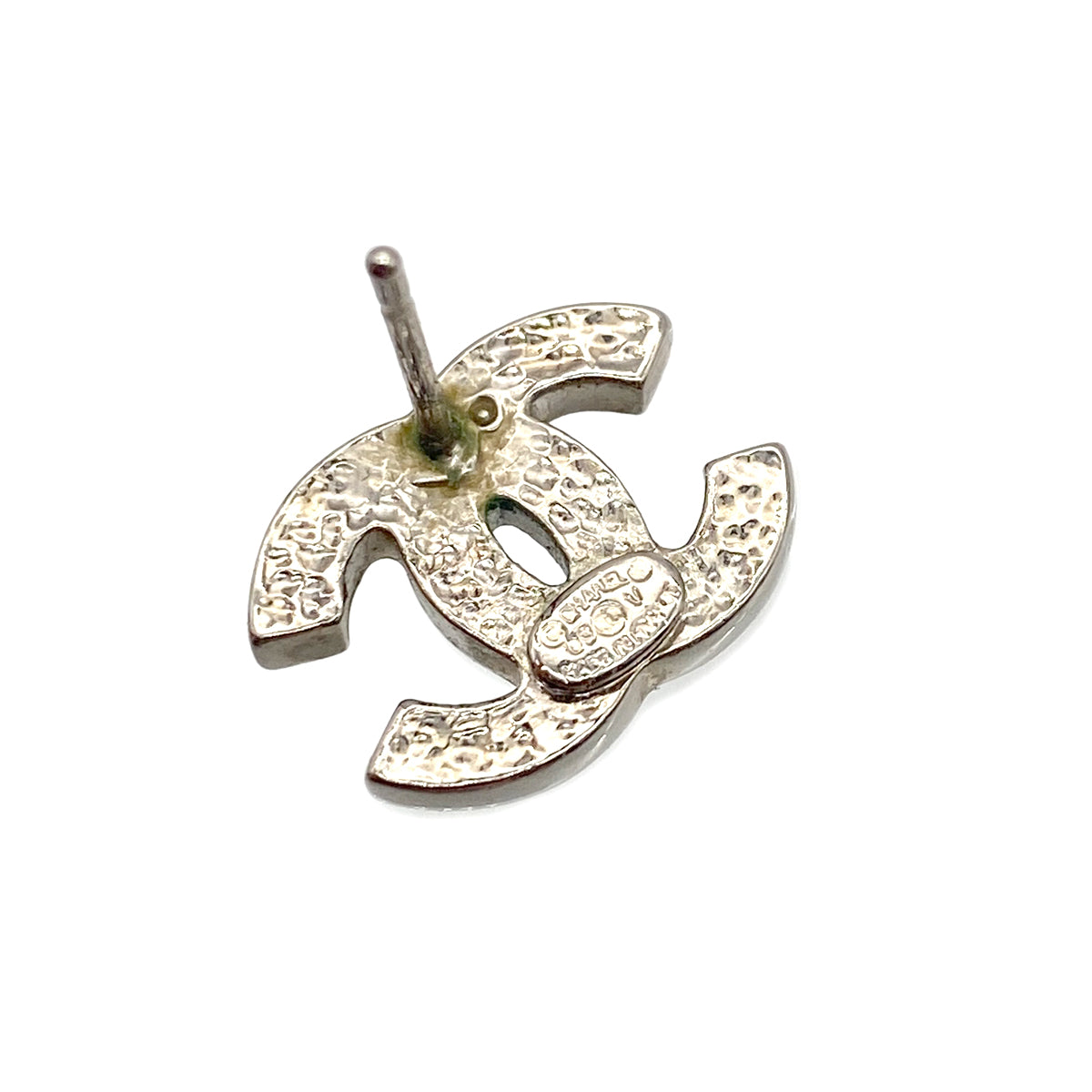 CHANEL EARRINGS RHINESTONE SILVER ACCESSORY 09V 90275619