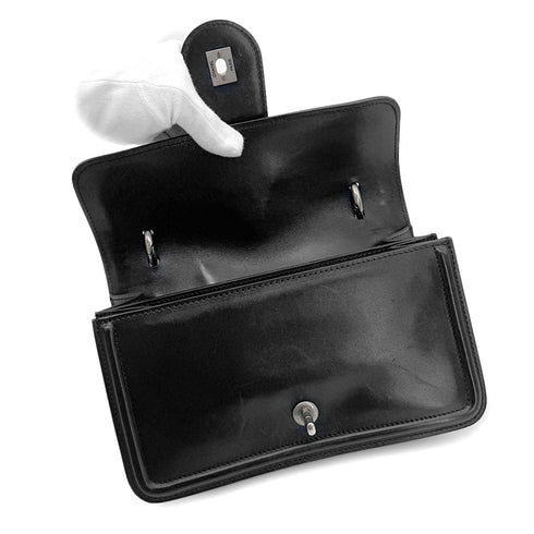 CHANEL VINTAGE TURN LOCK SHOULDER BAG BLACK CALF SKIN 90275620 - PURPOSE