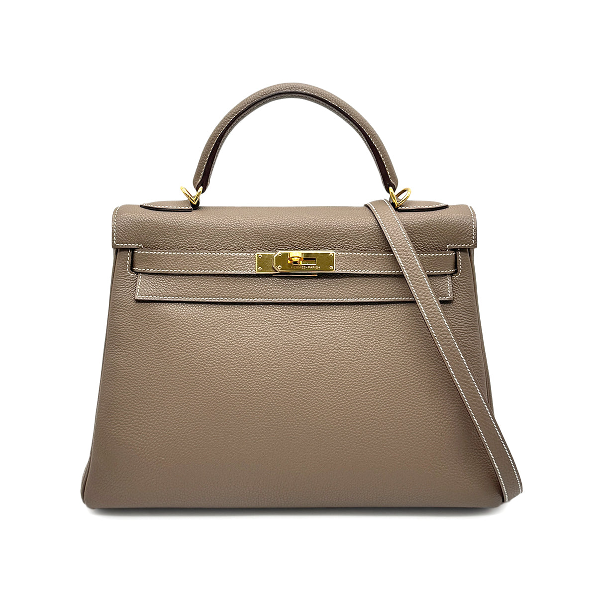 HERMES KELLY 32 RETOURNE ETOUPE TOGO HAND SHOULDER BAG □K GHW 90275777